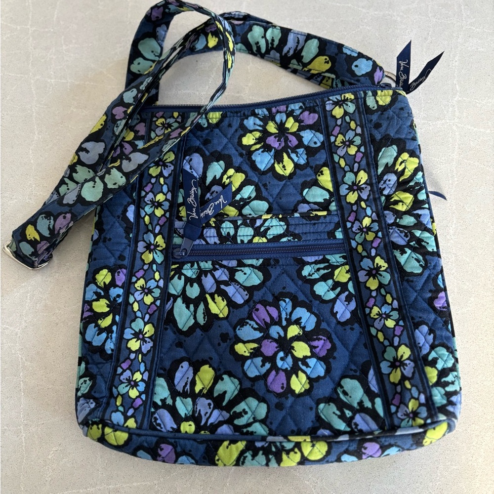 Vera Bradley Floral Blue and Green Women's Crossbody Quilted Bag